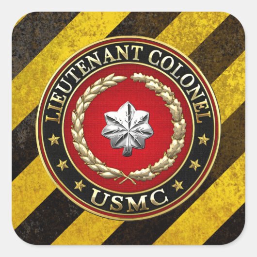 U.S. Marines: Luitenant-kolonel (USMC LtCol) [3D] Vierkante Sticker (Voorkant)