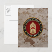 U.S. Marines: Sergeant-majoor (USMC SgtMaj) [3D] Briefkaart (Voorkant / Achterkant)