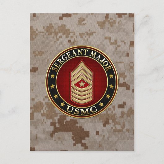 U.S. Marines: Sergeant-majoor (USMC SgtMaj) [3D] Briefkaart (Voorkant)