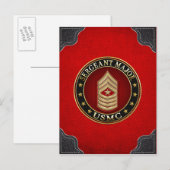U.S. Marines: Sergeant-majoor (USMC SgtMaj) [3D] Briefkaart (Voorkant / Achterkant)