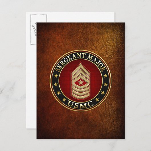 U.S. Marines: Sergeant-majoor (USMC SgtMaj) [3D] Briefkaart (Voorkant / Achterkant)
