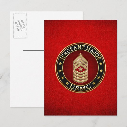 U.S. Marines: Sergeant-majoor (USMC SgtMaj) [3D] Briefkaart (Voorkant / Achterkant)