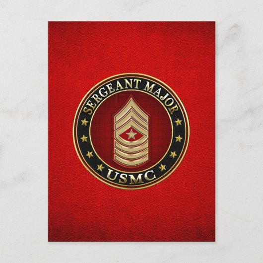 U.S. Marines: Sergeant-majoor (USMC SgtMaj) [3D] Briefkaart (Voorkant)