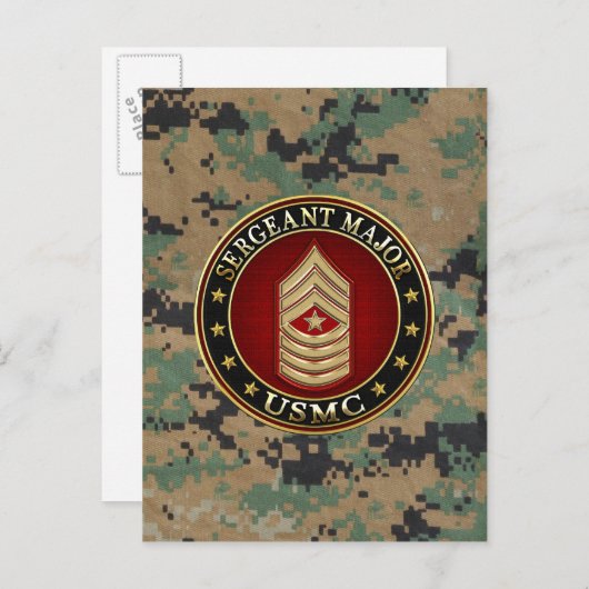 U.S. Marines: Sergeant-majoor (USMC SgtMaj) [3D] Briefkaart (Voorkant / Achterkant)