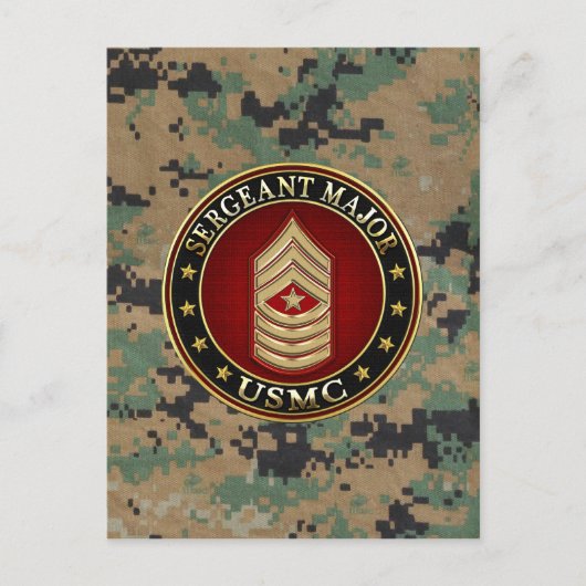 U.S. Marines: Sergeant-majoor (USMC SgtMaj) [3D] Briefkaart (Voorkant)