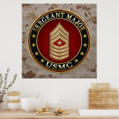 U.S. Marines: Sergeant-majoor (USMC SgtMaj) [3D] Poster (Keuken)