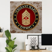 U.S. Marines: Sergeant-majoor (USMC SgtMaj) [3D] Poster (Thuiskantoor)