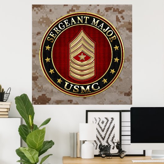 U.S. Marines: Sergeant-majoor (USMC SgtMaj) [3D] Poster (Thuiskantoor)