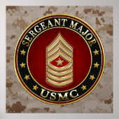 U.S. Marines: Sergeant-majoor (USMC SgtMaj) [3D] Poster (Voorkant)