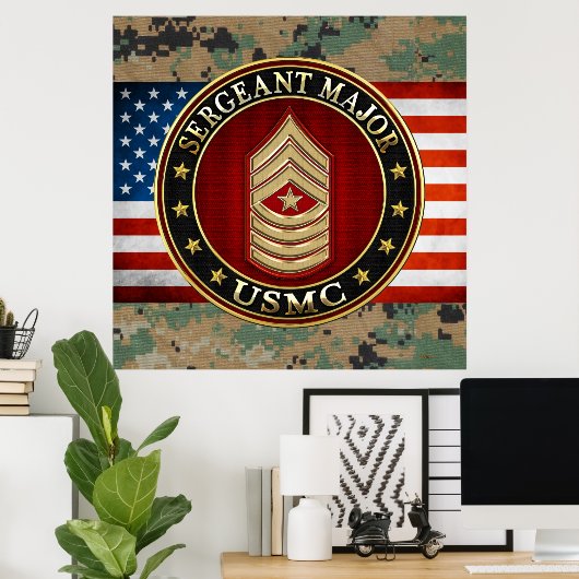 U.S. Marines: Sergeant-majoor (USMC SgtMaj) [3D] Poster (Thuiskantoor)