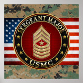 U.S. Marines: Sergeant-majoor (USMC SgtMaj) [3D] Poster (Voorkant)