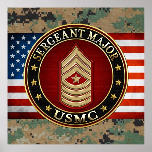 U.S. Marines: Sergeant-majoor (USMC SgtMaj) [3D] Poster (Voorkant)