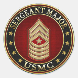 U.S. Marines: Sergeant-majoor (USMC SgtMaj) [3D] Ronde Sticker