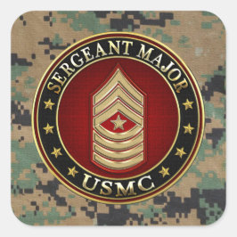 U.S. Marines: Sergeant-majoor (USMC SgtMaj) [3D] Vierkante Sticker