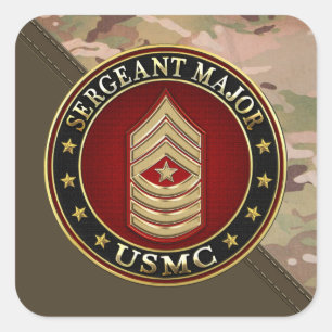 U.S. Marines: Sergeant-majoor (USMC SgtMaj) [3D] Vierkante Sticker