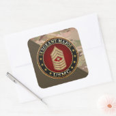 U.S. Marines: Sergeant-majoor (USMC SgtMaj) [3D] Vierkante Sticker (Envelop)