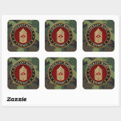 U.S. Marines: Sergeant-majoor (USMC SgtMaj) [3D] Vierkante Sticker (Vel)