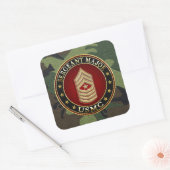 U.S. Marines: Sergeant-majoor (USMC SgtMaj) [3D] Vierkante Sticker (Envelop)