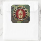 U.S. Marines: Sergeant-majoor (USMC SgtMaj) [3D] Vierkante Sticker (Tas)