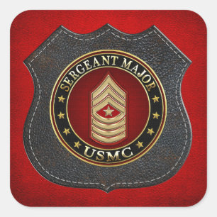 U.S. Marines: Sergeant-majoor (USMC SgtMaj) [3D] Vierkante Sticker