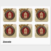 U.S. Marines: Sergeant-majoor (USMC SgtMaj) [3D] Vierkante Sticker (Vel)