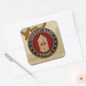 U.S. Marines: Sergeant-majoor (USMC SgtMaj) [3D] Vierkante Sticker (Envelop)