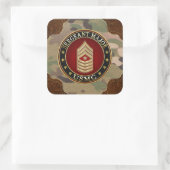 U.S. Marines: Sergeant-majoor (USMC SgtMaj) [3D] Vierkante Sticker (Tas)