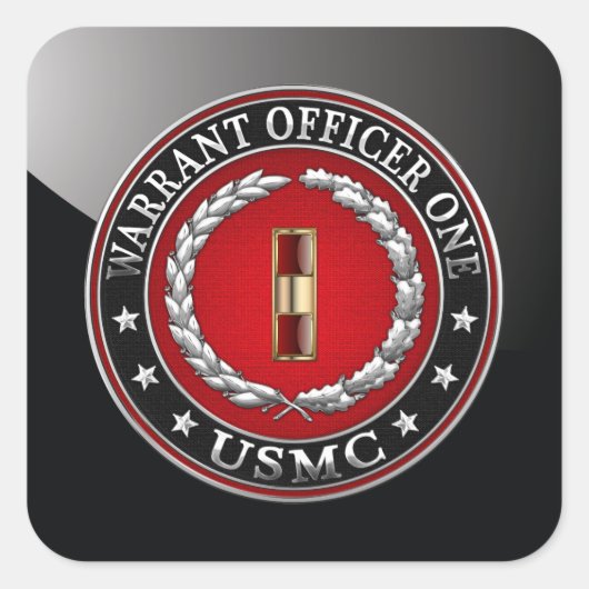 U.S. Marines: Warrant Officer One (USMC WO-1) [3D] Vierkante Sticker (Voorkant)