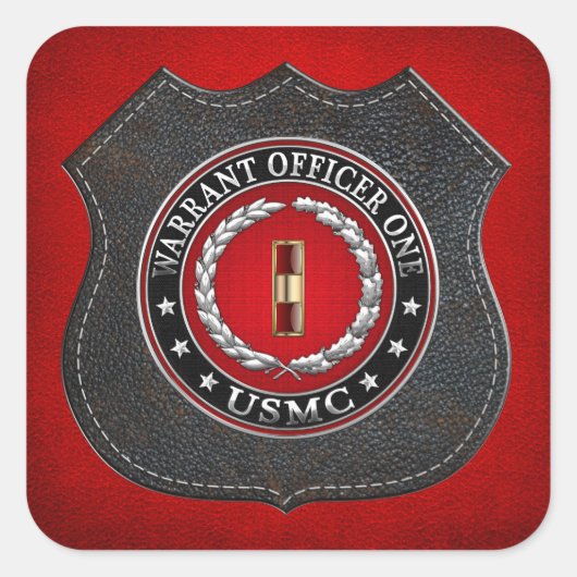 U.S. Marines: Warrant Officer One (USMC WO-1) [3D] Vierkante Sticker (Voorkant)