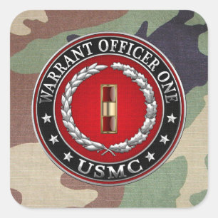 U.S. Marines: Warrant Officer One (USMC WO-1) [3D] Vierkante Sticker