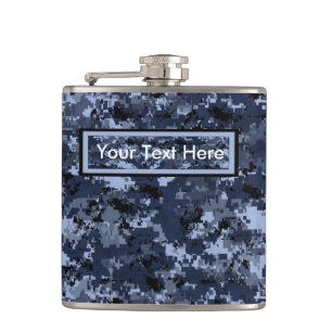 U.S. Militair Blauwe Camouflage 6 oz of 8 oz Flask Heupfles