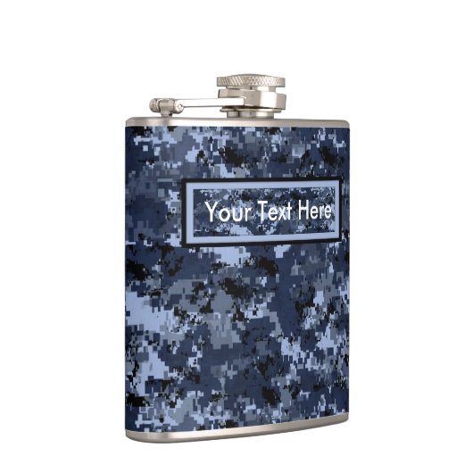 U.S. Militair Blauwe Camouflage 6 oz of 8 oz Flask Heupfles (Rechts)