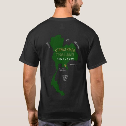 U S. Militaire Thaise veteranen Utapao RTAFB T-shirt (Achterkant)