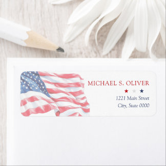 U.S. Military Retirement Patriotic American Flag Etiket