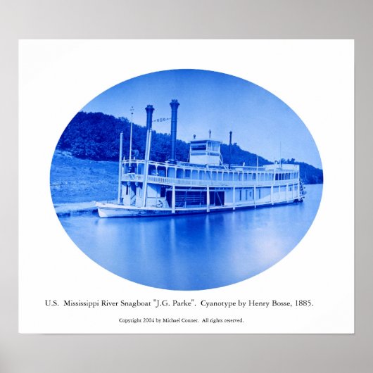U.S. Mississippi River Snagboat "J.G. Parke" 1885 Poster (Voorkant)
