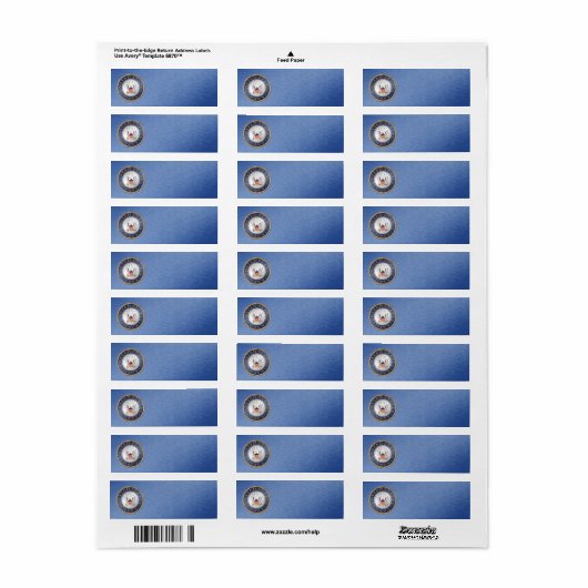 U.S. Navy Adreslabel Etiket (Full Sheet)