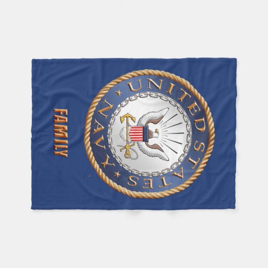 U.S. Navy Family Fleece Blanket Deken (Voorkant (Horizontaal))