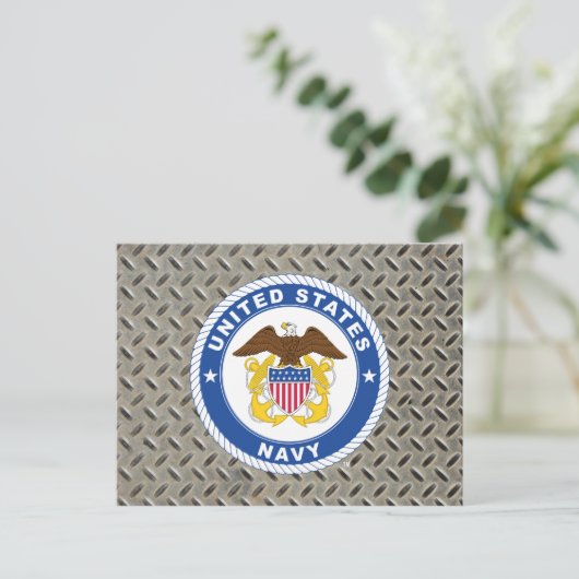 U.S. Navy | Officer Crest Briefkaart (Staand voorkant)