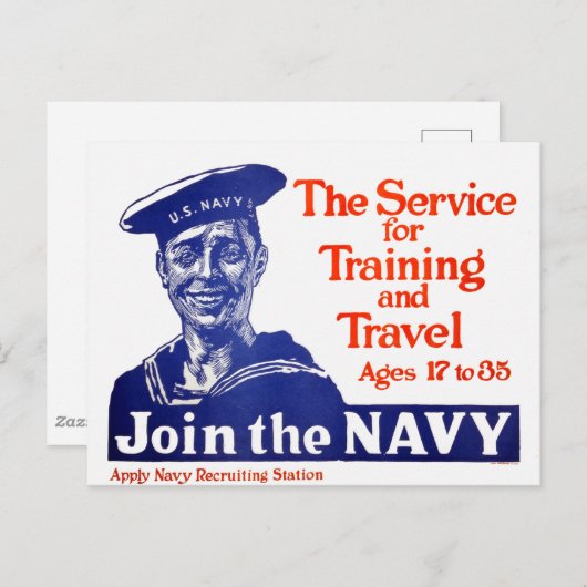 U.S. Navy Recruiting Poster Briefkaart (Voorkant / Achterkant)