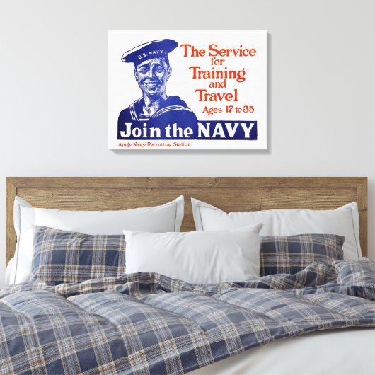 U.S. Navy Recruiting Poster Canvas Afdruk (Insitu (Slaapkamer))