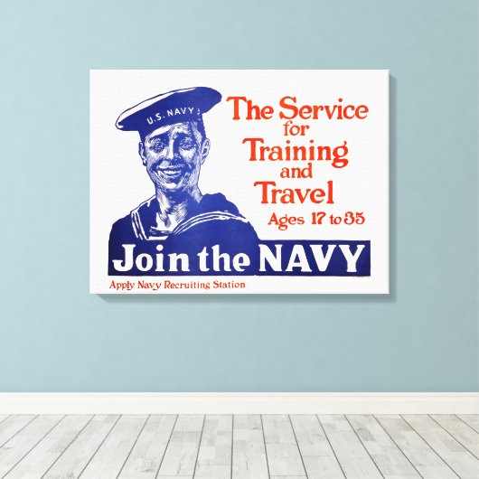  U.S. Navy Recruiting Poster Canvas Afdruk (Insitu (Houten vloer))
