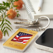 U.S. NAVY Rectangle (dubbelzijdig) Sleutelhanger (Voorkant Rechts)