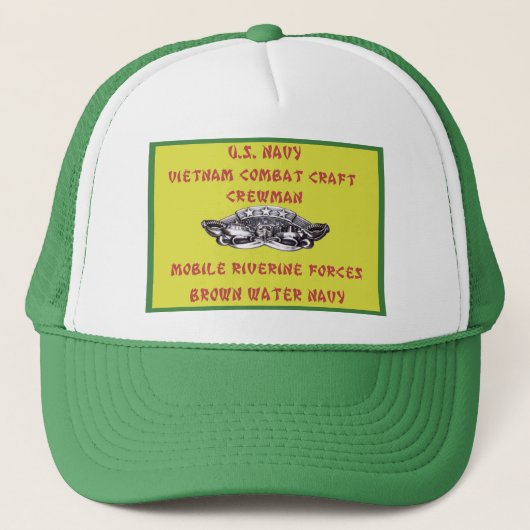 U.S. NAVY VIETNAM COMBAT CRAFT CREWMAN TRUCKER PET (Voorkant)