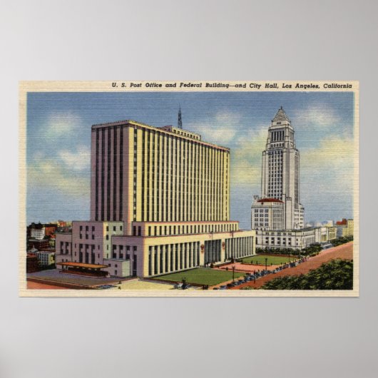 U. S. Post Kantoor, City Hall en Federal Building Poster (Voorkant)