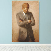 U.S. President John F. Kennedy van Aaron Shikler Canvas Afdruk (Insitu (Houten vloer))