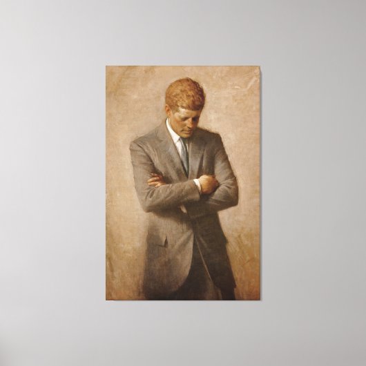 U.S. President John F. Kennedy van Aaron Shikler Canvas Afdruk (Voorkant)