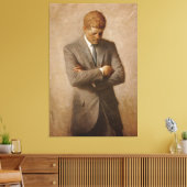 U.S. President John F. Kennedy van Aaron Shikler Canvas Afdruk (Insitu (Woonkamer))