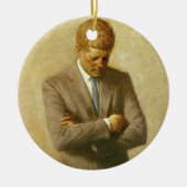 U.S. President John F. Kennedy van Aaron Shikler Keramisch Ornament (Voorkant)