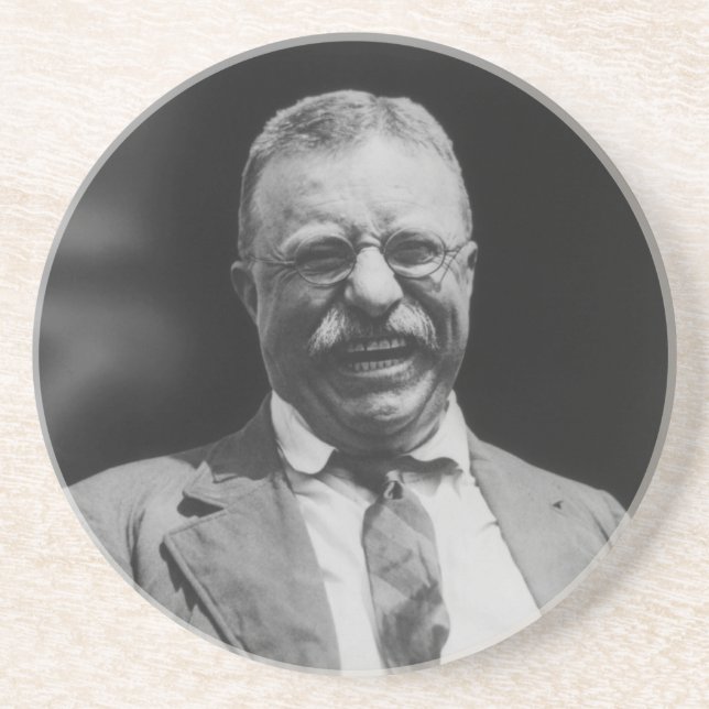 U.S. President Theodore Teddy Roosevelt Laughing Zandsteen Onderzetter (Voorkant)