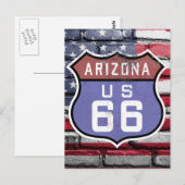 U.S. ROUTE 66 Arizona-teken Briefkaart (Voorkant / Achterkant)